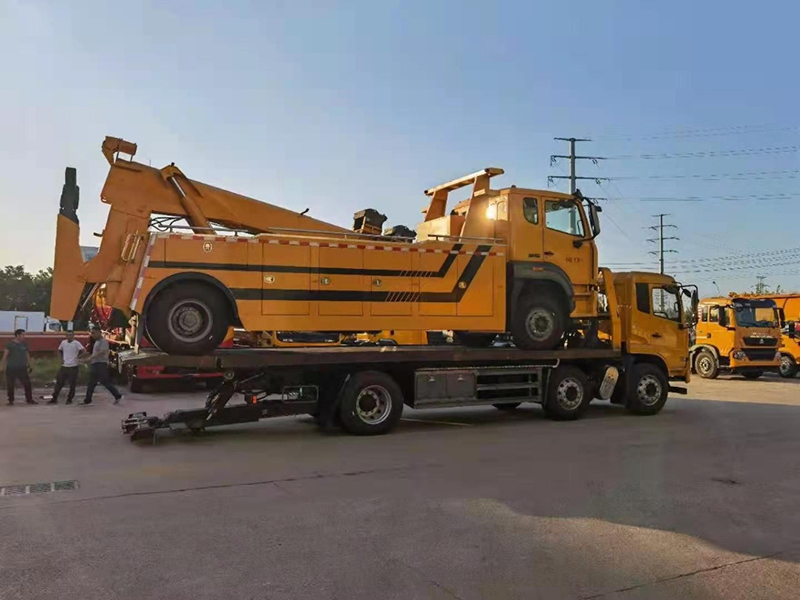 国六东风天锦小三轴一拖二清障车